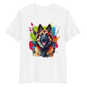 Camiseta de algodón orgánico unisex tallas grandes «Pastor belga»